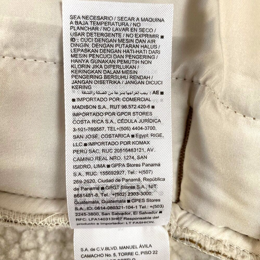 Old Navy Sherpa Lined Faux Suede Vest Womens Size L Cream Camel Brown Jacket - Picture 14 of 16